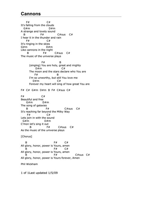 cannons chords|Cannons .